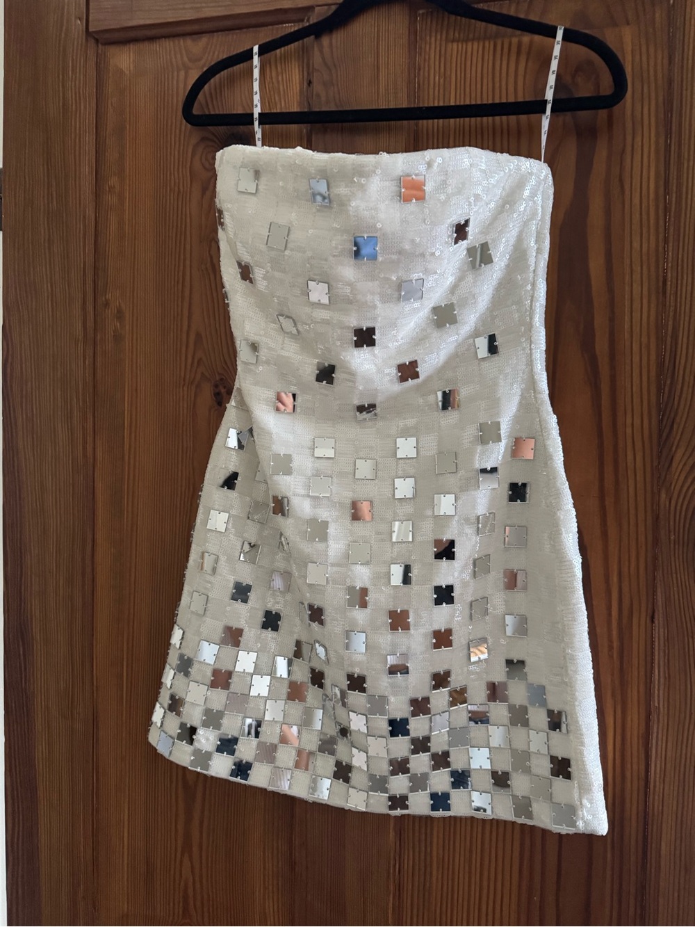 ILA Vivian Strapless Hand-Stitched Mirror
Sequin Mini Dress